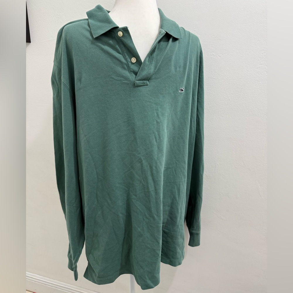 Vineyard Vines Men’s Long-Sleeve Classic Polo Green Size XL